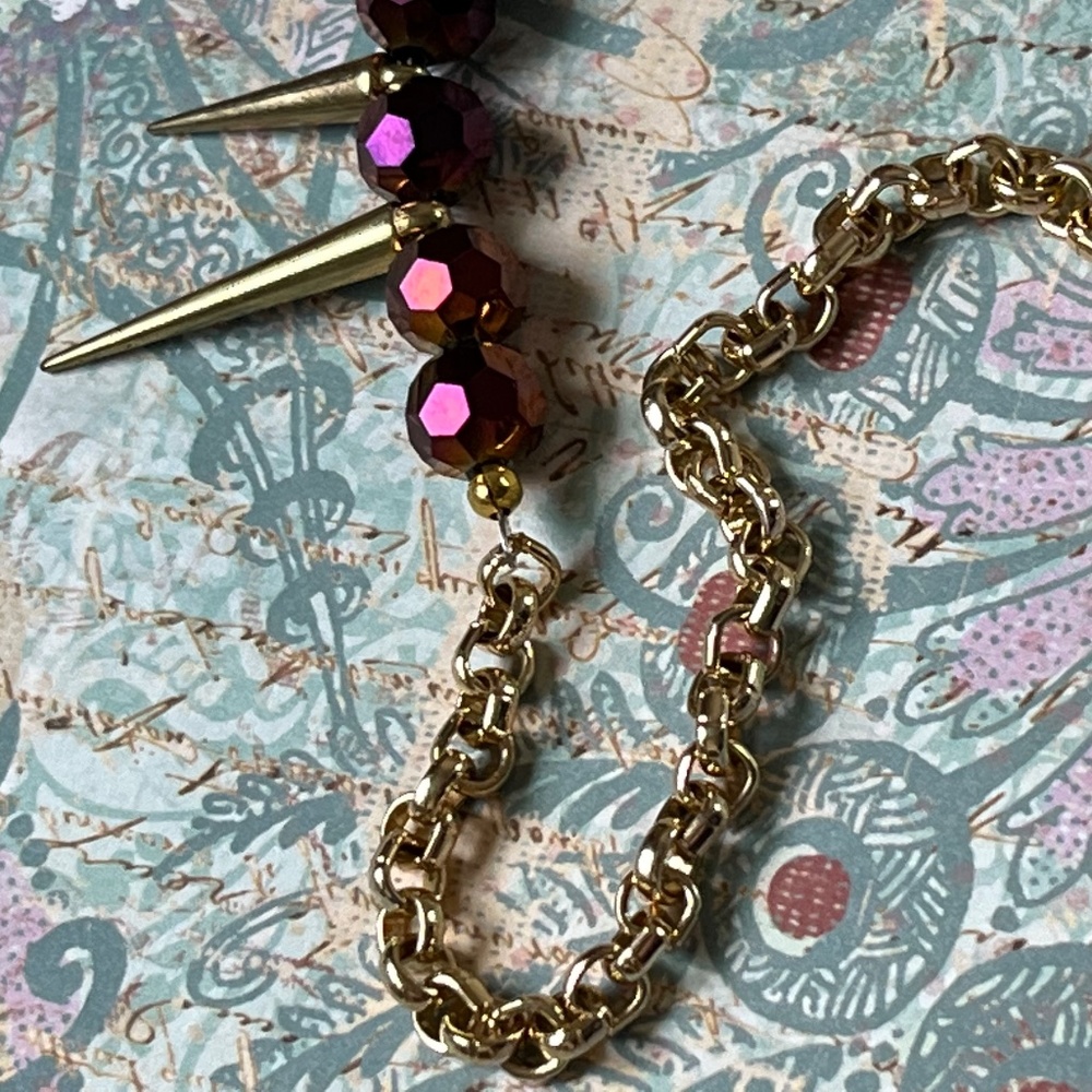VTG/Antique MLD Bead & Spike Necklace - Picture 5 of 6